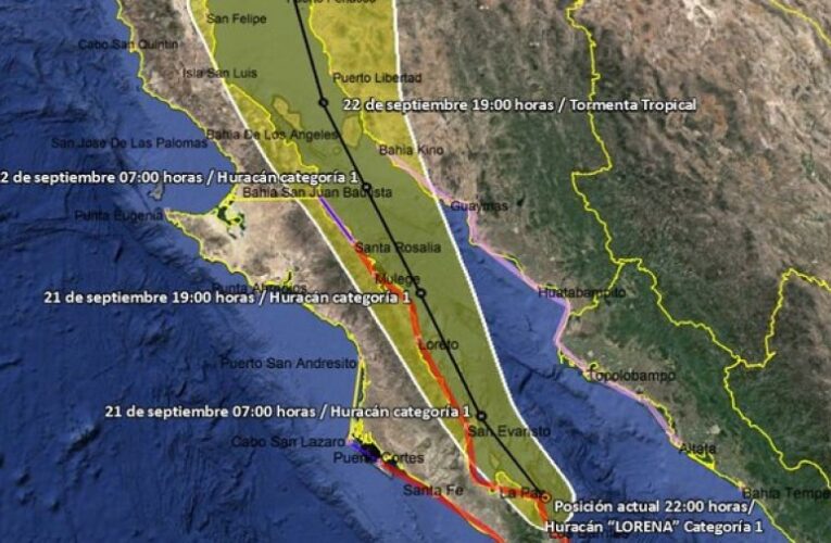 Alerta Naranja, Amarilla y Verde para Sonora por «Lorena»