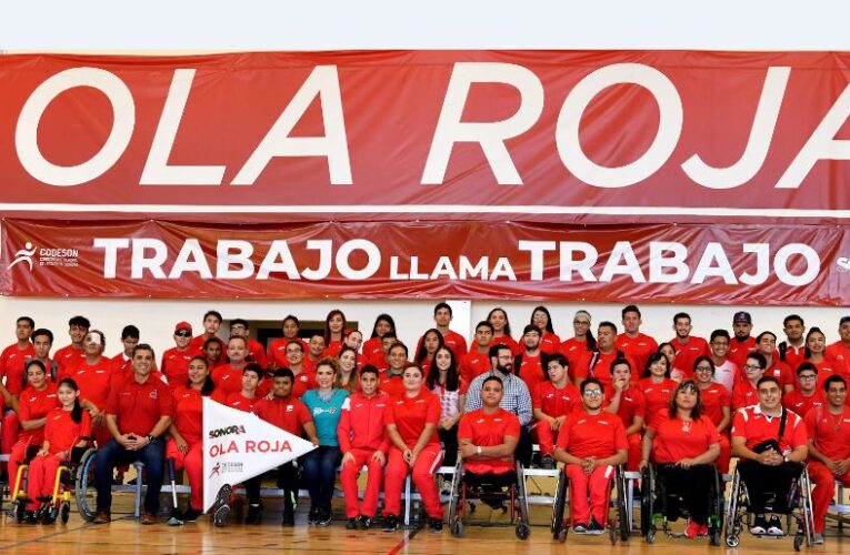 Abandera Gobernadora Pavlovich a atletas de la Ola Roja