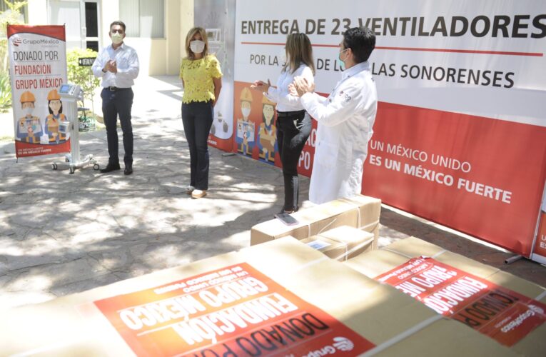 Recibe Gobernadora donación de ventiladores de Fundación Grupo México