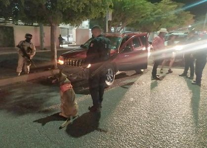 Despliega PESP operativos con apoyo de binomios caninos en Cajeme