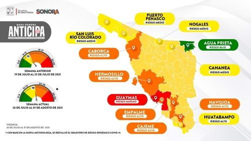 GUAYMAS EN RIESGO MÁXIMO EN MAPA SONORA ANTICIPA