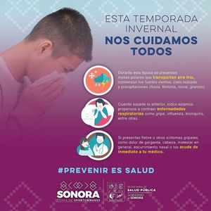Secretaría de Salud llama a extremar precauciones ante la llegada del frente frío 16 y 17 a Sonora