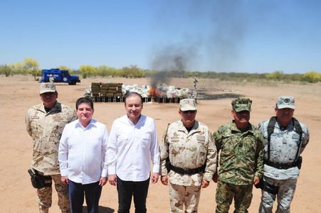 Atestigua gobernador Alfonso Durazo destrucción de más de cuatro toneladas de narcóticos