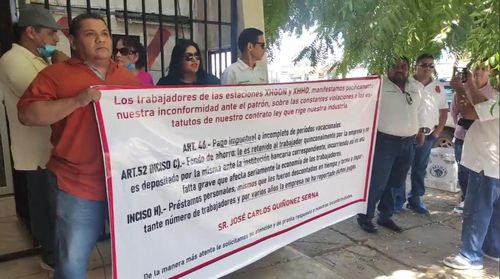 Se manifiestan trabajadores de RADIO SA en ciudad Obregón