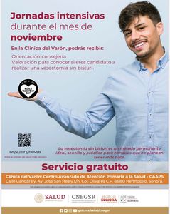 La vasectomía sin bisturí es un método anticonceptivo eficaz: Salud Sonora