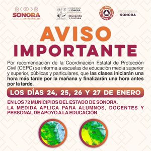 Amplía Protección Civil recomendación de modificar horario de clases en prepas y universidades: SEC
