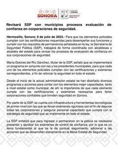 Revisará SSP con municipios procesos evaluación de confianza en corporaciones de seguridad