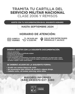 INFORMA JUNTA MUNICIPAL DE RECLUTAMIENTO SOBRE TRÁMITE PARA CARTILLA DEL SERVICIO MILITAR NACIONAL