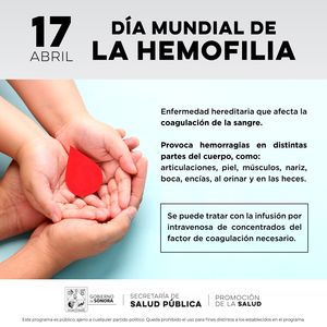 Llama Salud Sonora a detectar a tiempo la Hemofilia