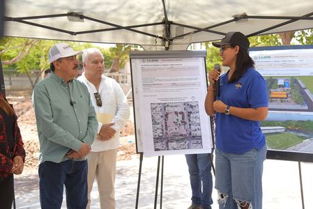 Supervisa presidente obra de construcción de parque recreativo y centro comunitario en la colonia Chapultepec