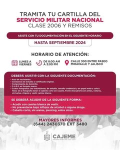 Informa junta municipal de reclutamiento sobre trámite para cartilla del servicio militar nacional