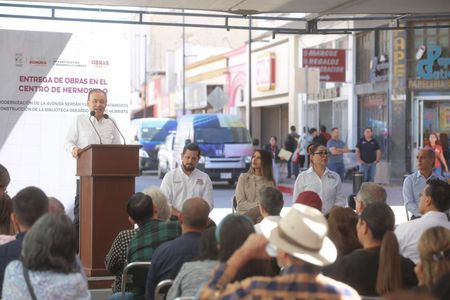 Cumple Gobernador Durazo con rehabilitación de calles del centro histórico y entrega de biblioteca del Colson