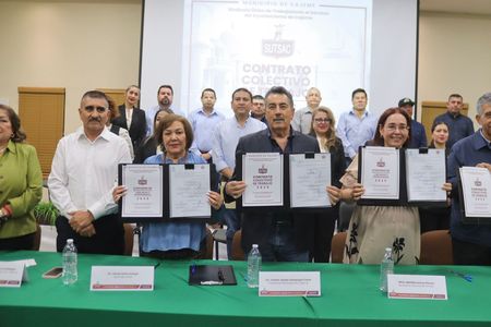 Firman gobierno municipal de Cajeme y SUTSAC-CTM convenio colectivo de trabajo 2025-2027