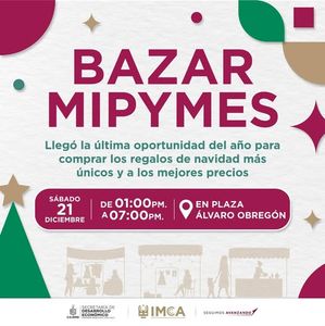 INVITA DESARROLLO ECONÓMICO DE CAJEME A DISFRUTAR DEL BAZAR MIPYMES