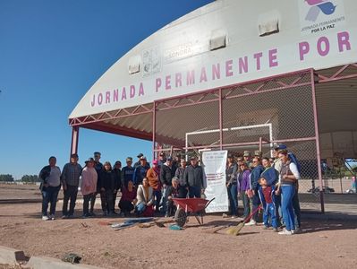 REALIZAN JORNADA DE LIMPIEZA Y PINTURA EN EL ESPACIO PÚBLICO "EL TEJABÁN" DE VILLA BONITA EN CD. OBREGÓN