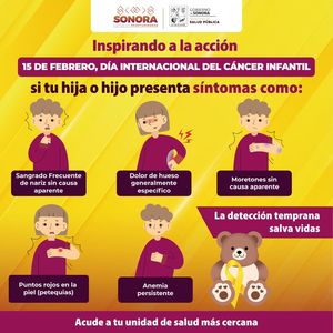 El cáncer infantil es curable si se detecta a tiempo: Salud Sonora