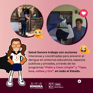 Sonora ocupa el tercer lugar con menos casos de dengue en el país: SSP