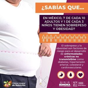 Gobierno de Sonora llama a prevenir la obesidad para disminuir el riesgo de enfermedades