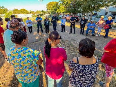 Llevan policía comunitario a colonia Valle Dorado en Cajeme