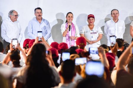 Recibe Javier Lamarque en Cajeme a la presidenta de México Claudia Sheinbaum y al gobernador Alfonso Durazo.