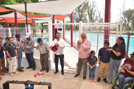 Fortalece Lamarque infraestructura recreativa para la niñez Cajemense con inauguración de chapoteadero del deportivo Álvaro Obregón.