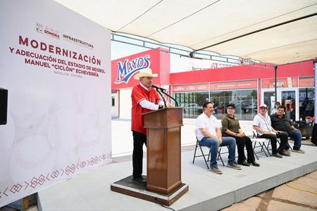 Arranca Gobernador Durazo modernización del estadio de Los Mayos “Ciclón” Echeverría
